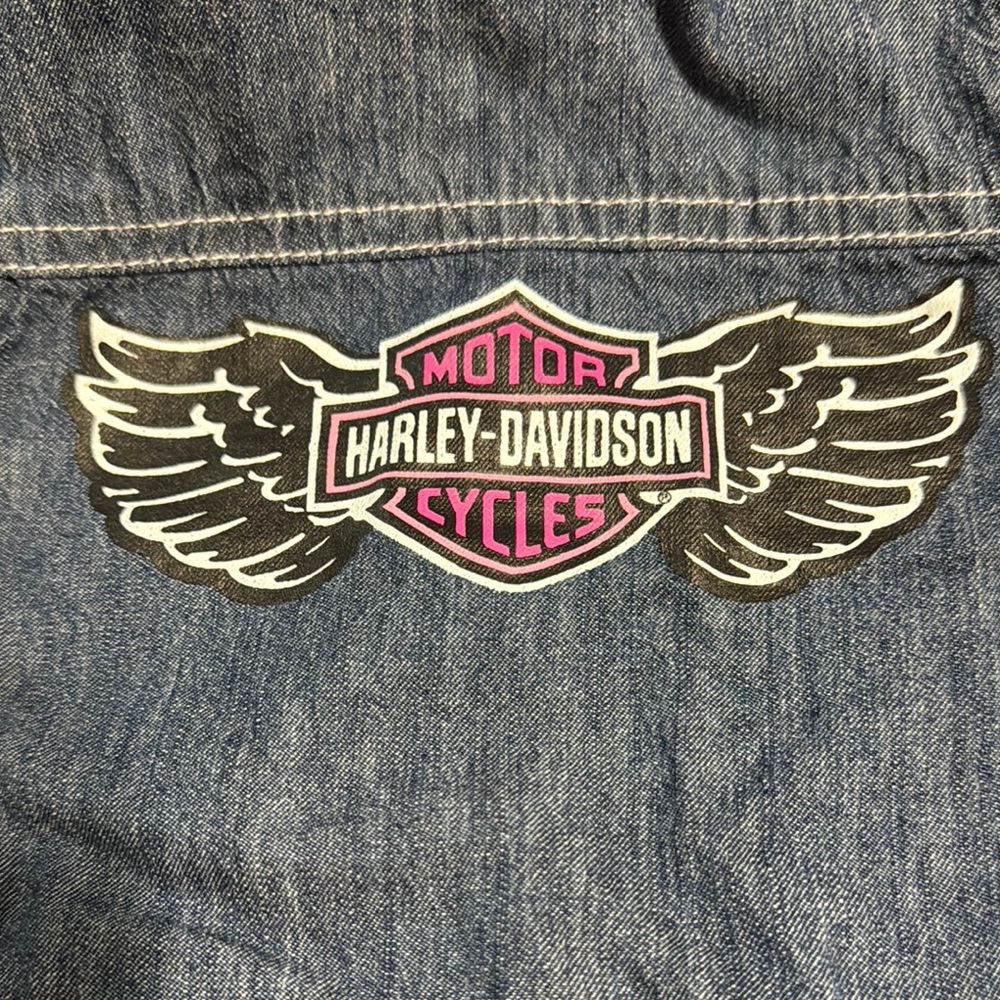 Harley-Davidson Infant Blue Denim Romper - Picture 5 of 5